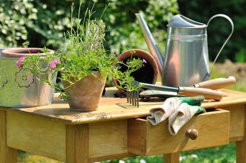 Gardeners Lampton working on a tidy local garden