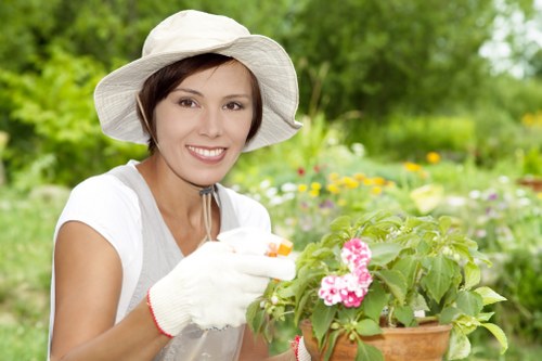 Soft landscaping in Lampton with lawns, plants, and seasonal colour