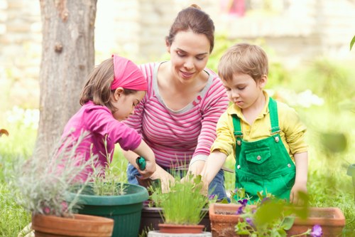 Garden service booking and quotation details on paper